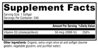 D3 2000 240 Softgels Supplement Facts