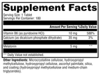 Melatonin CR 180 Tablets Supplement Facts