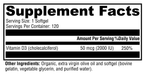 D3 2000 120 Softgels Supplement Facts