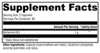 Berberine 120 Capsules Supplement Facts