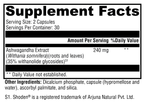 Ashwagandha 35 60 Capsules Supplement Facts
