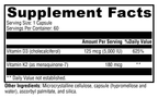 K2-D3 Max 60 Capsules Supplement Facts