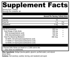 OmegaPure PRM 60 Softgels Supplement Facts