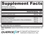 Quercetin 20× Plus 120 Capsules Supplement Facts