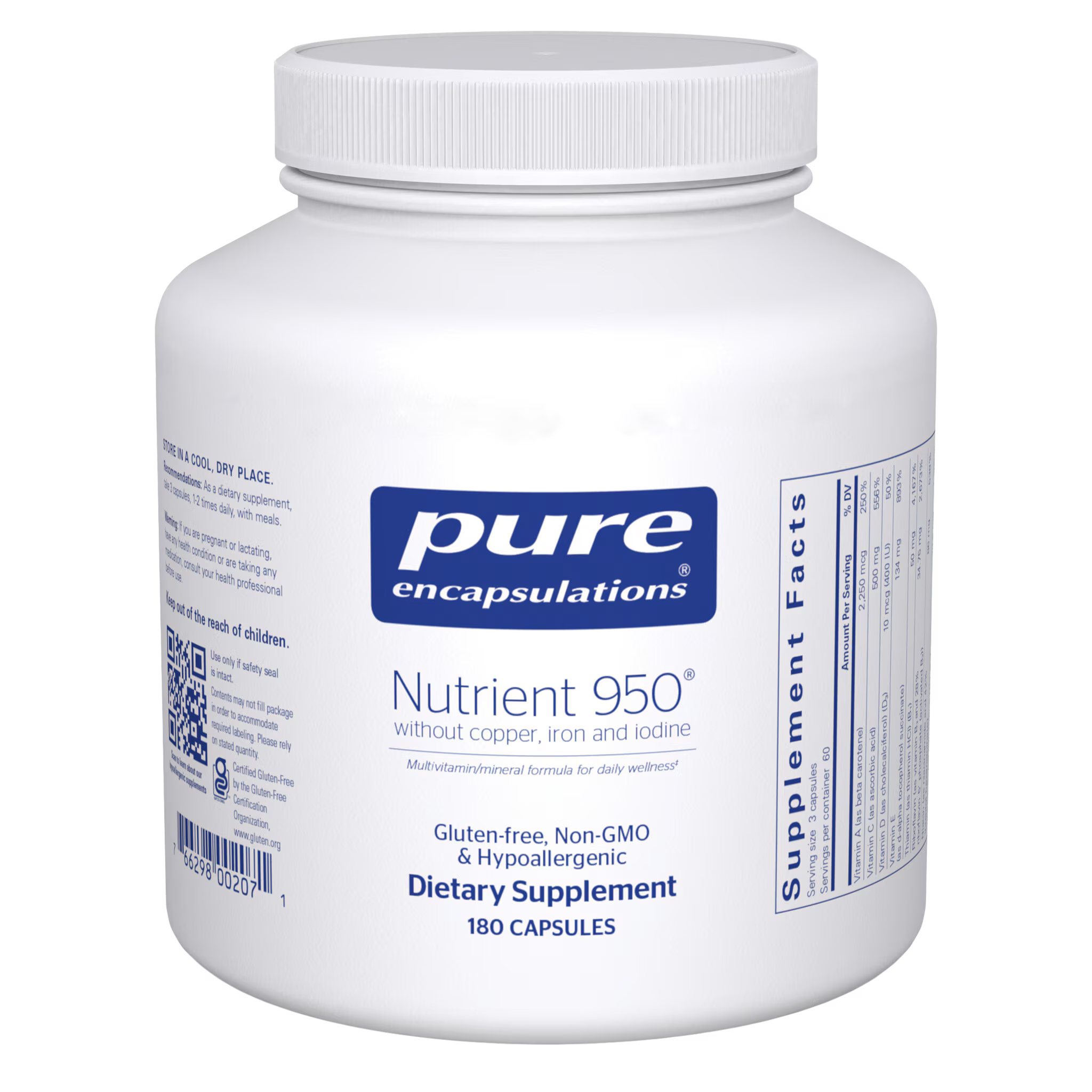 Nutrient 950® without Copper, Iron & Iodine 180ct