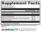 Quercetin 20× Plus 60 Capsules Supplement Facts