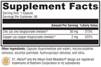 Zinc + Copper 60 Capsules Supplement Facts